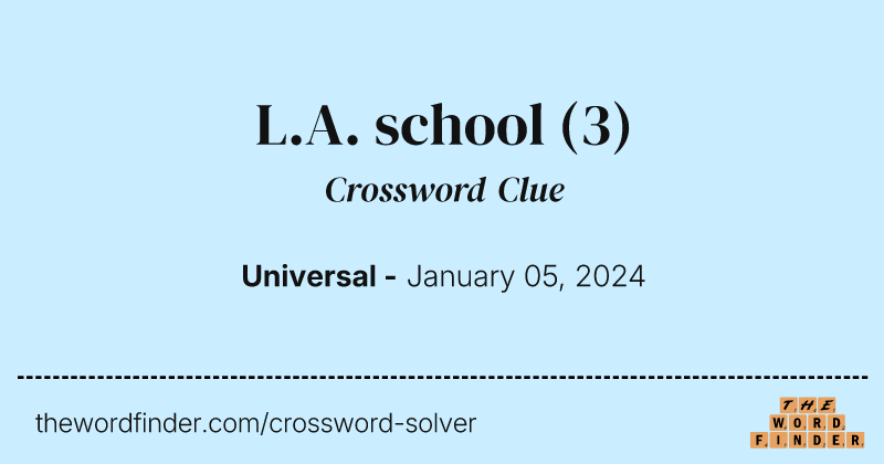 L.A. school crossword clue image