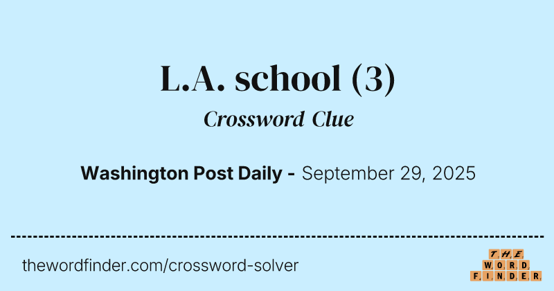 L.A. school crossword clue image