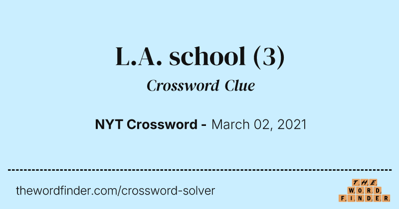 L.A. school crossword clue image