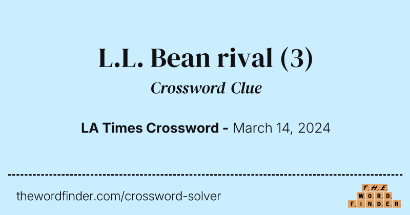 L.L. Bean rival crossword clue image