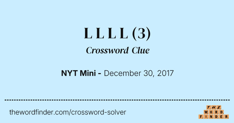 L L L L crossword clue image