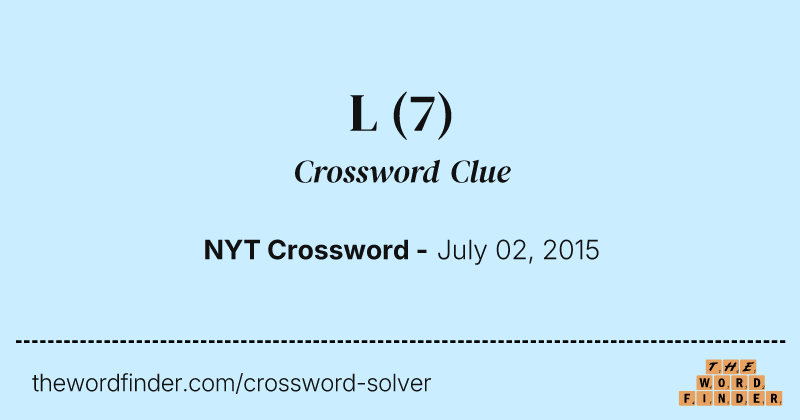 L crossword clue image