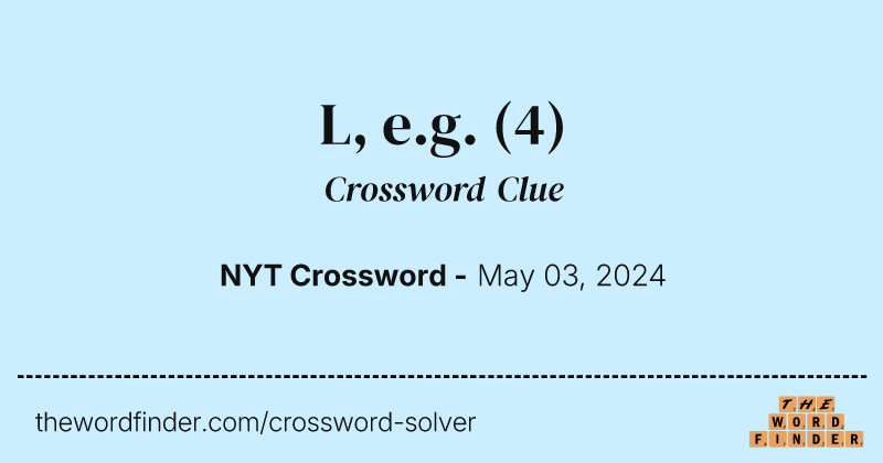 L, e.g. crossword clue image