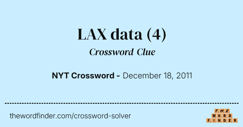 LAX data crossword clue image
