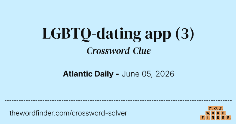 LGBTQ-dating app crossword clue image