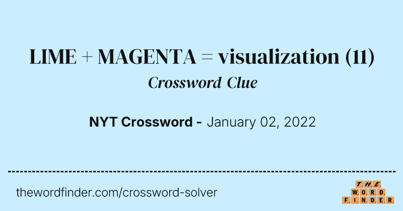 LIME + MAGENTA = visualization crossword clue image