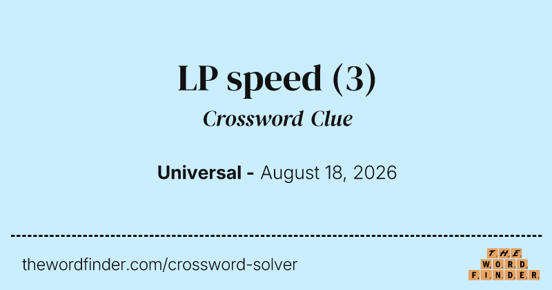 LP speed crossword clue image