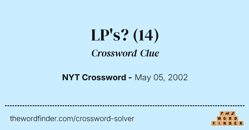 LP's? crossword clue image