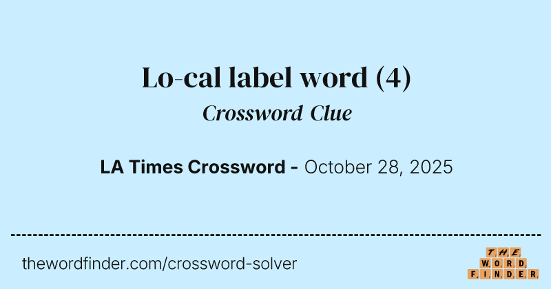 Lo-cal label word crossword clue image