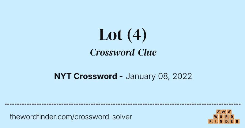 Lot crossword clue image