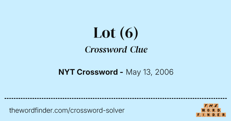 Lot crossword clue image
