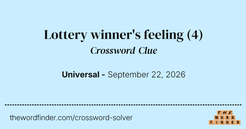 Lottery winner's feeling crossword clue image