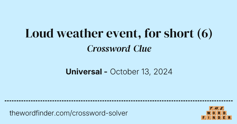 Loud weather event, for short crossword clue image