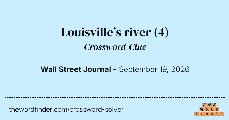 Louisville’s river crossword clue image