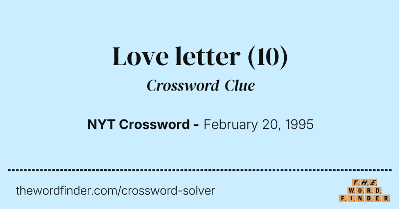 Love letter crossword clue image