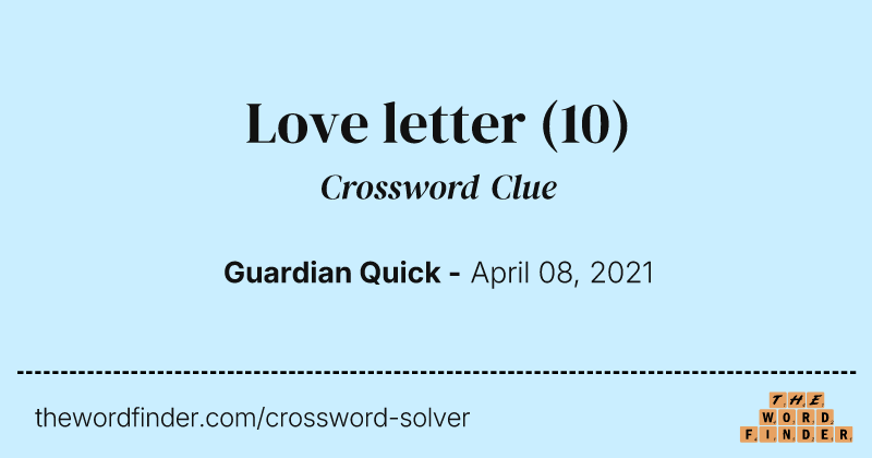 Love letter crossword clue image