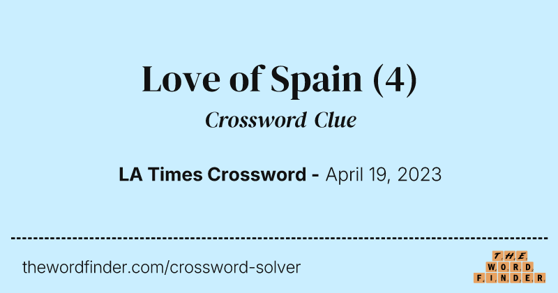 Love of Spain crossword clue image