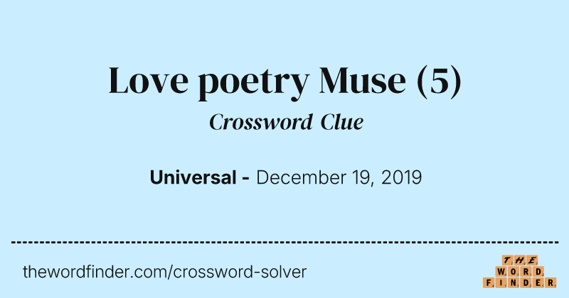 Love poetry Muse crossword clue image