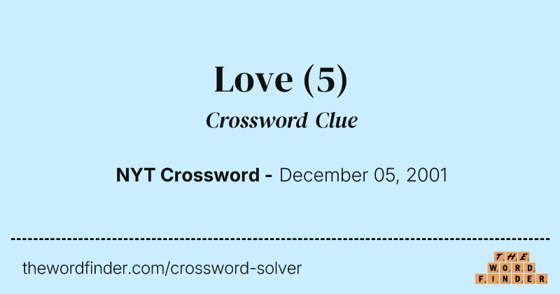 Love crossword clue image