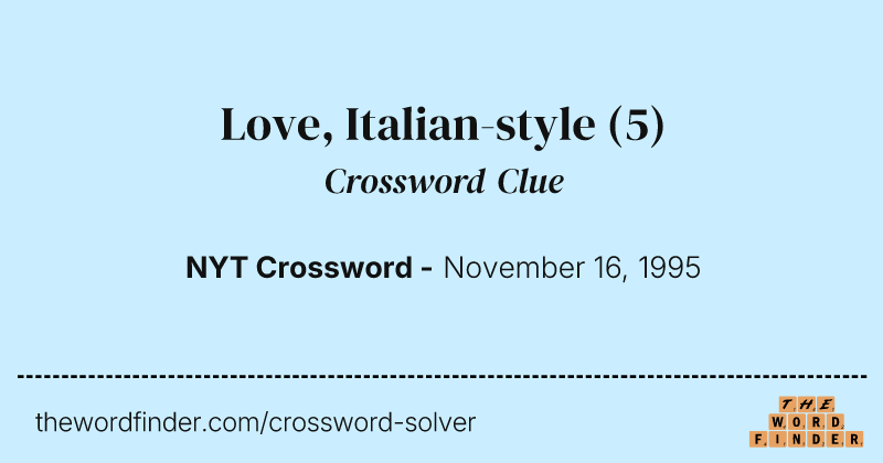 Love, Italian-style crossword clue image