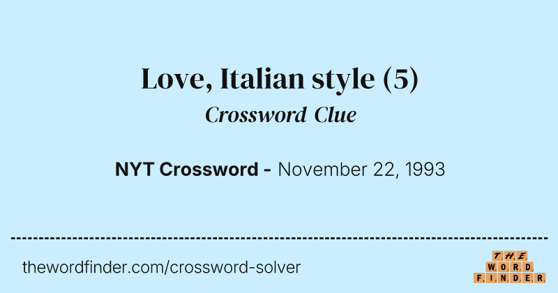 Love, Italian style crossword clue image