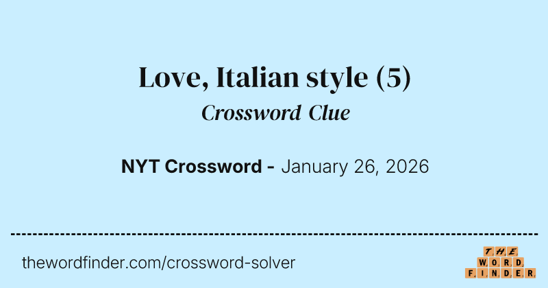 Love, Italian style crossword clue image