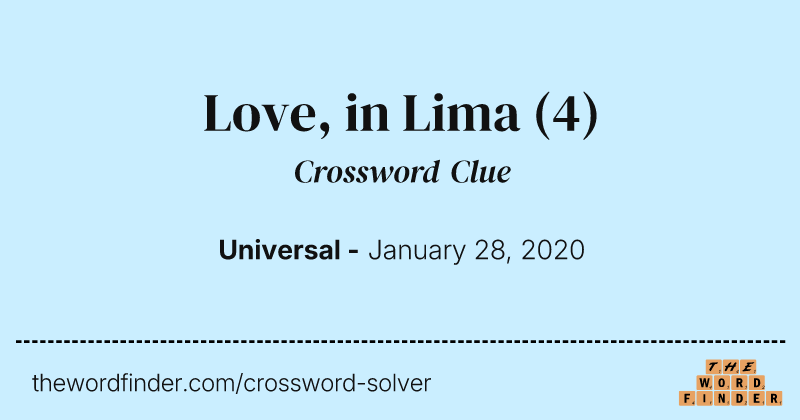Love, in Lima crossword clue image