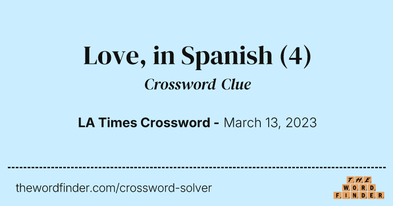 Love, in Spanish crossword clue image