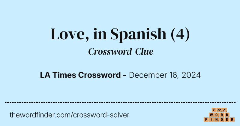 Love, in Spanish crossword clue image