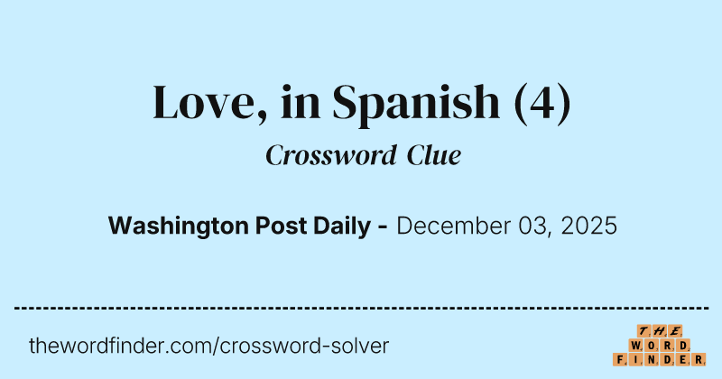 Love, in Spanish crossword clue image