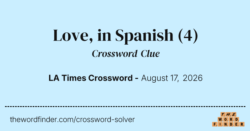 Love, in Spanish crossword clue image