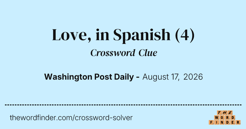 Love, in Spanish crossword clue image