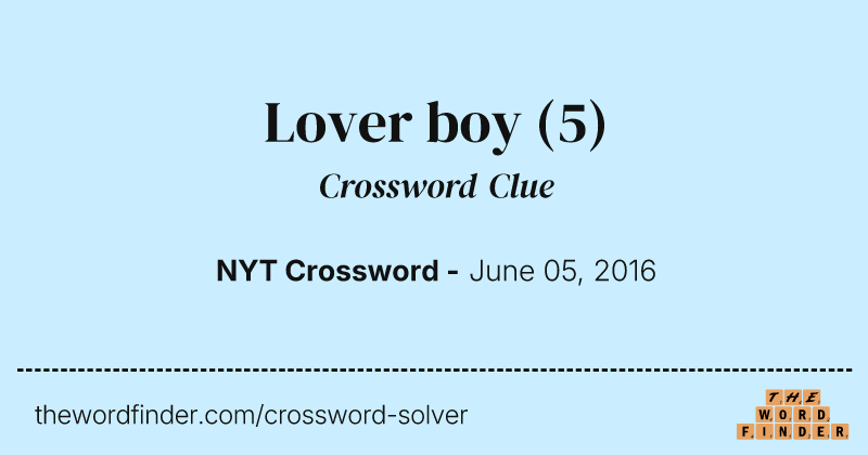 Lover boy crossword clue image