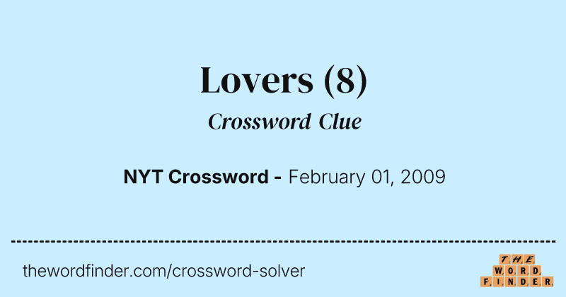 Lovers crossword clue image