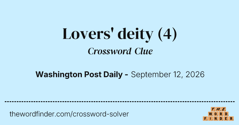 Lovers' deity crossword clue image