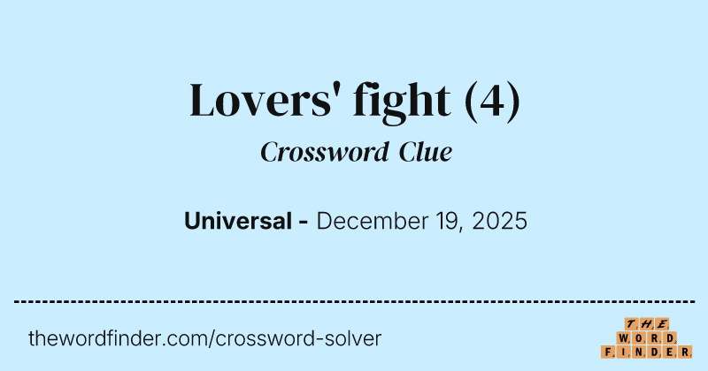 Lovers' fight crossword clue image