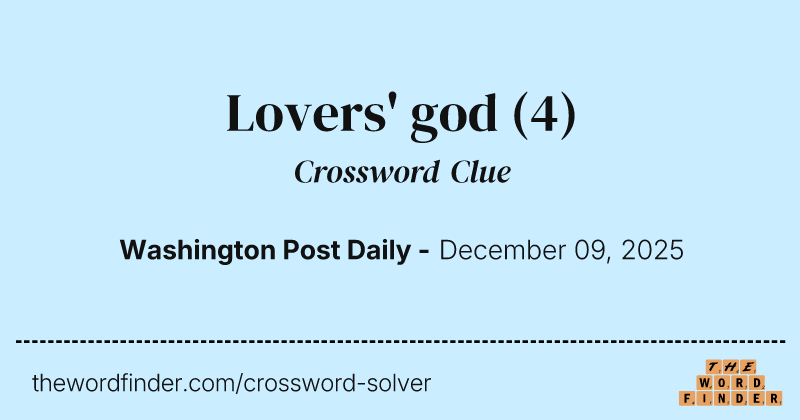 Lovers' god crossword clue image
