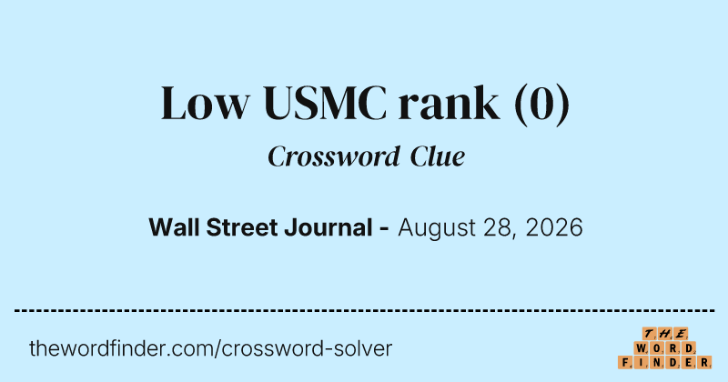 Low USMC rank crossword clue image