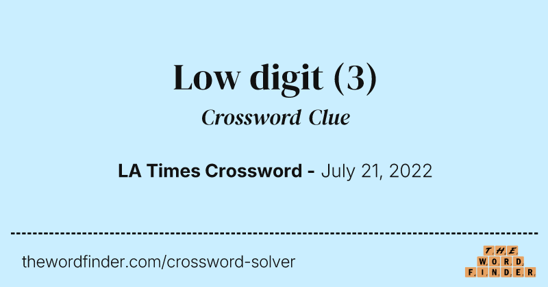 Low digit crossword clue image
