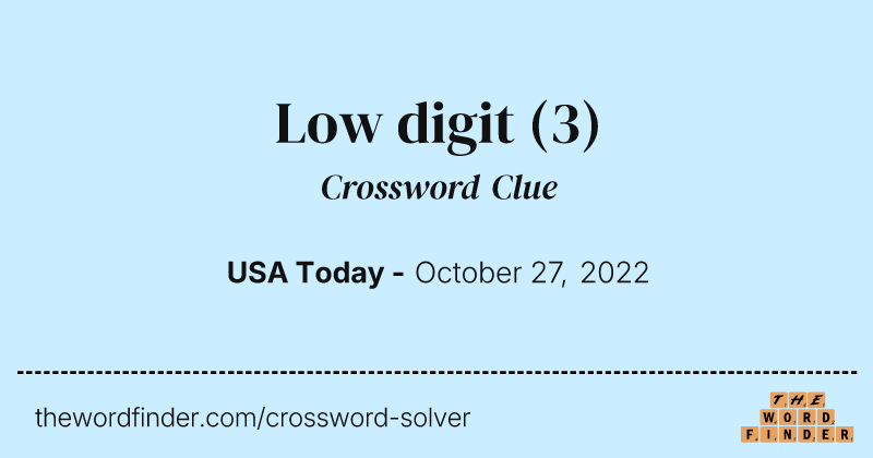 Low digit crossword clue image