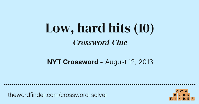 Low, hard hits crossword clue image