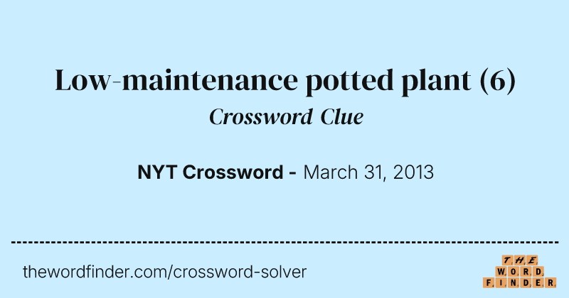 Low-maintenance potted plant crossword clue image