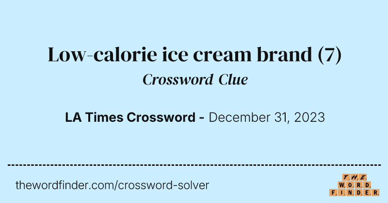 Low-calorie ice cream brand crossword clue image