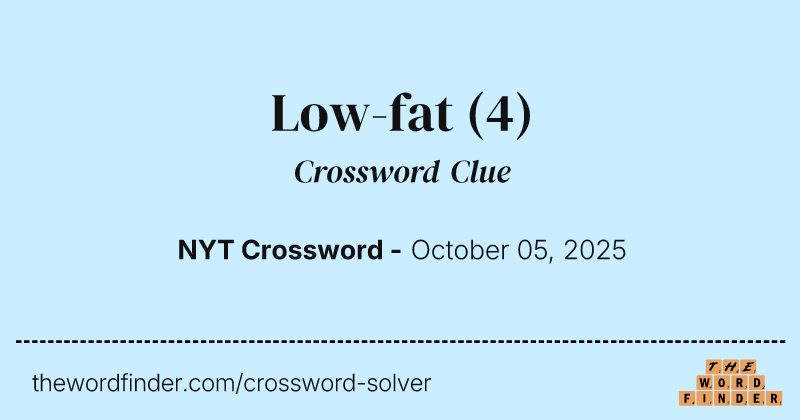 Low-fat crossword clue image