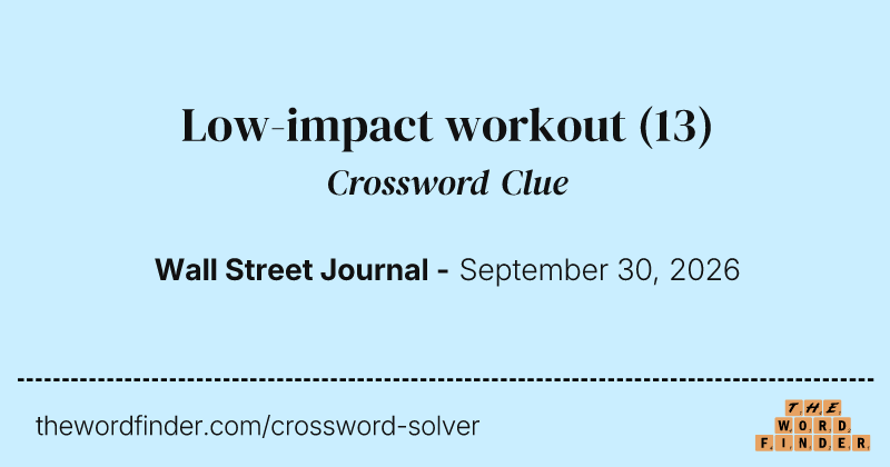 Low-impact workout crossword clue image