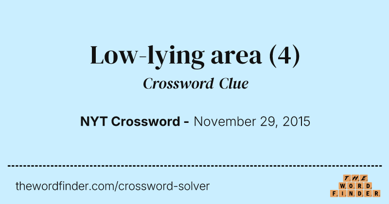 Low-lying area crossword clue image