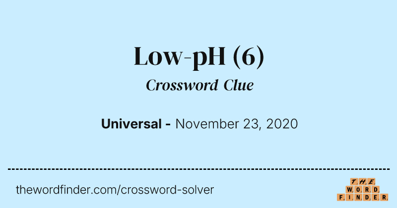 Low-pH crossword clue image