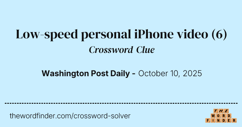 Low-speed personal iPhone video crossword clue image