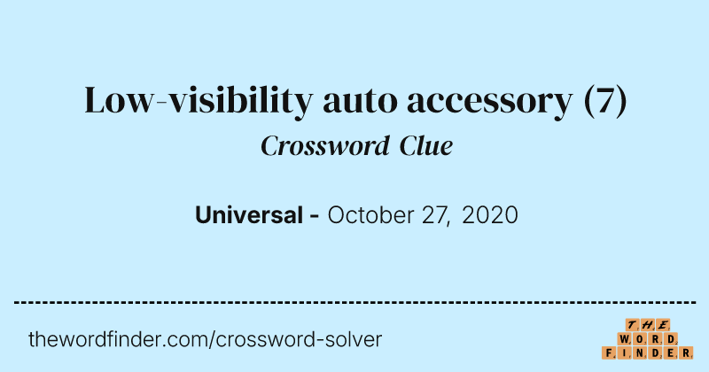 Low-visibility auto accessory crossword clue image
