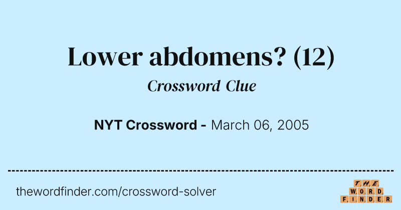Lower abdomens? crossword clue image
